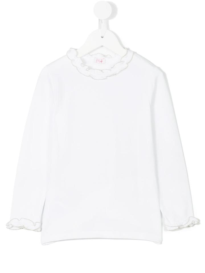 Il Gufo - Ruffled Trim Top - Kids - Cotton/spandex/elastane - 10 Yrs, White