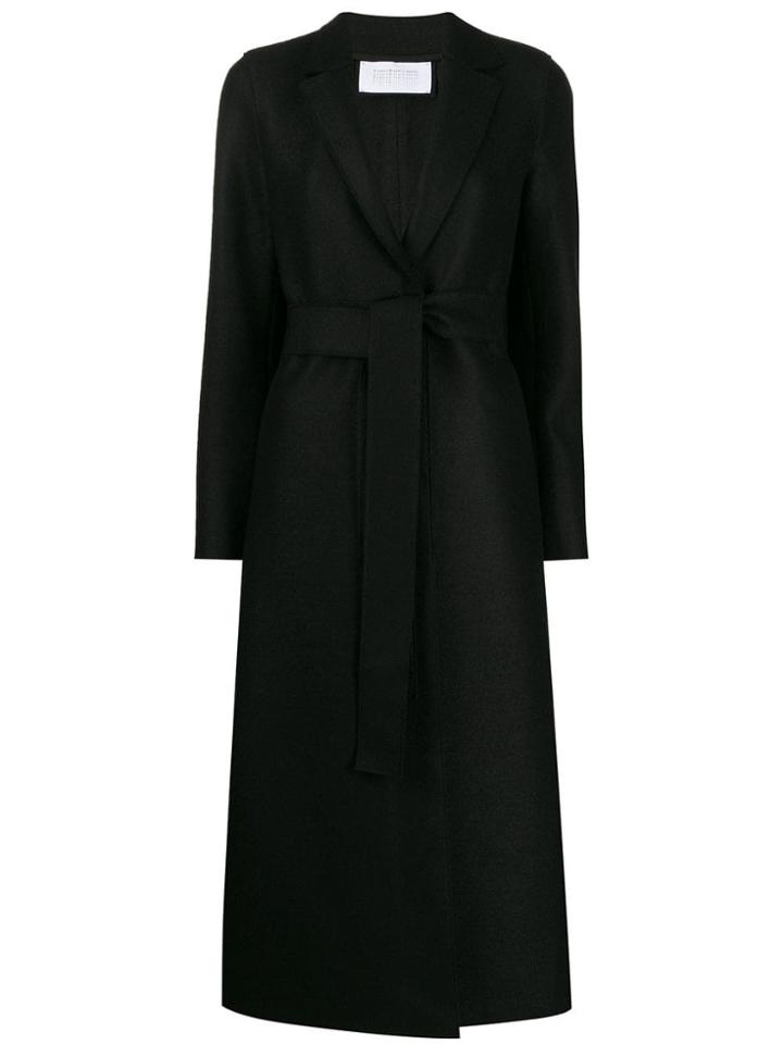 Harris Wharf London Belted Long Coat - Black