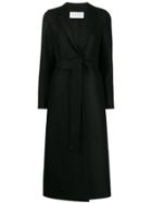 Harris Wharf London Belted Long Coat - Black
