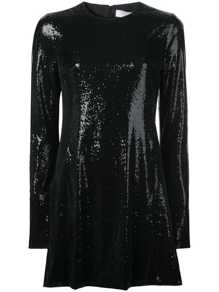 Galvan Sequin Shift Mini Dress - Black