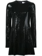Galvan Sequin Shift Mini Dress - Black