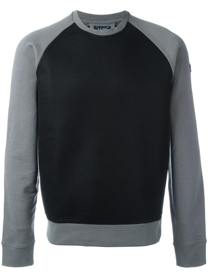 Armani Jeans Raglan Sleeve Sweatshirt, Men's, Size: Xl, Grey, Cotton/polyester
