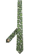 Burberry Abstract Floral Print Tie - Green