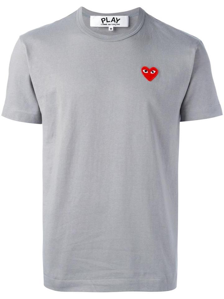Comme Des Garçons Play Heart Patch T-shirt, Men's, Size: Medium, Grey, Cotton
