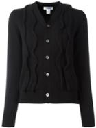 Comme Des Garçons Comme Des Garçons Frill Detail Cardigan, Women's, Size: Medium, Black, Wool