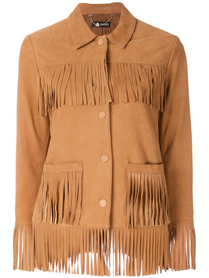 Twin-set Layered Fringe Jacket - Brown