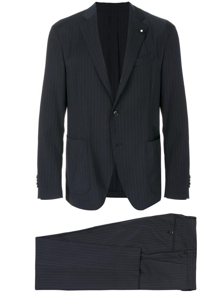 Lardini Two-piece Pinstriped Suit - Blue
