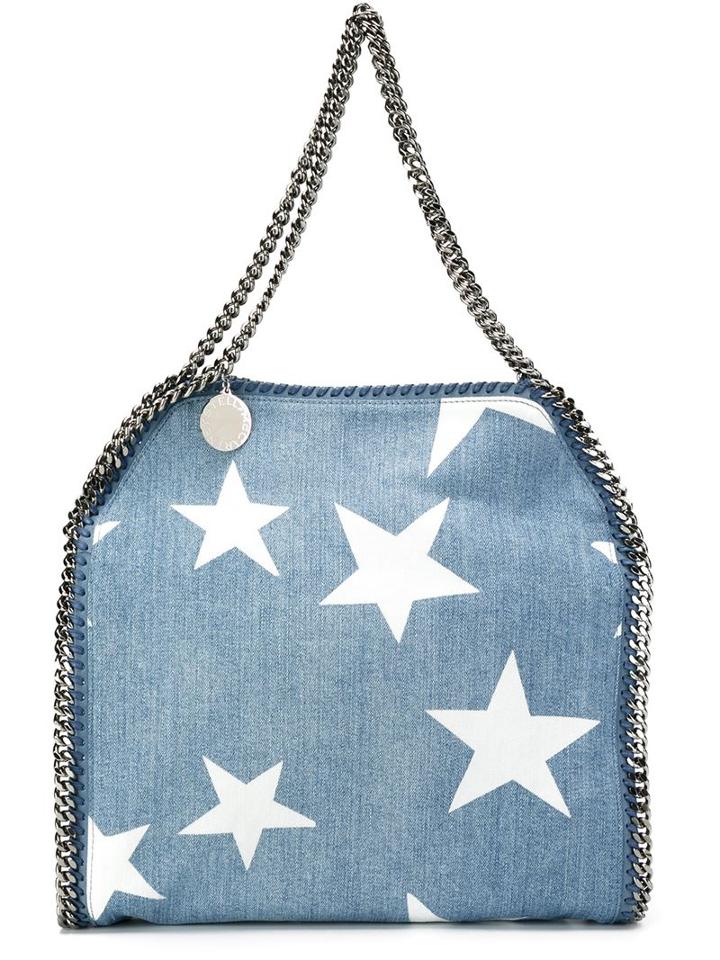 Stella Mccartney 'falabella Denim Star' Tote, Women's, Blue, Cotton/polyester