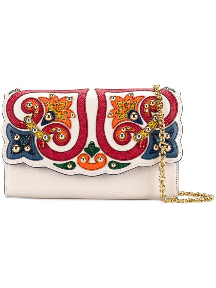 Dolce & Gabbana Appliqué Shoulder Bag - Nude & Neutrals