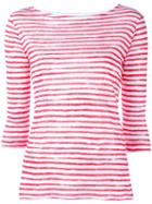 Majestic Filatures Striped T-shirt, Women's, Size: Iii, White, Linen/flax