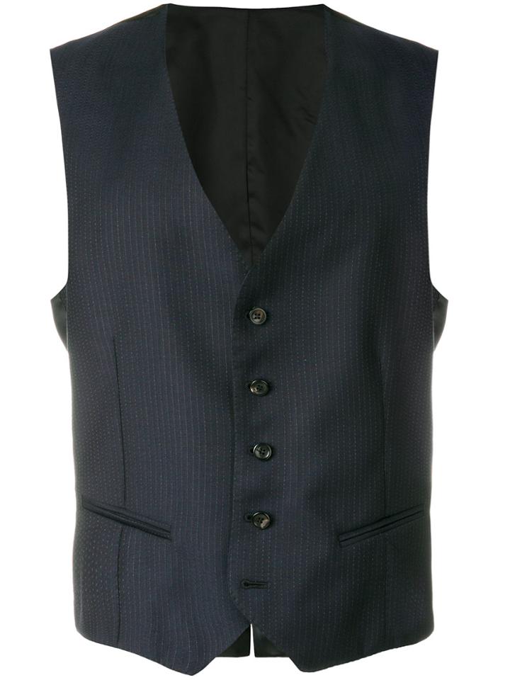 Claudio Tonello Pinstripe Waistcoat - Blue