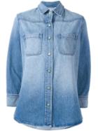 Sandrine Rose Rear Patch Denim Shirt, Women's, Size: Medium, Blue, Cotton