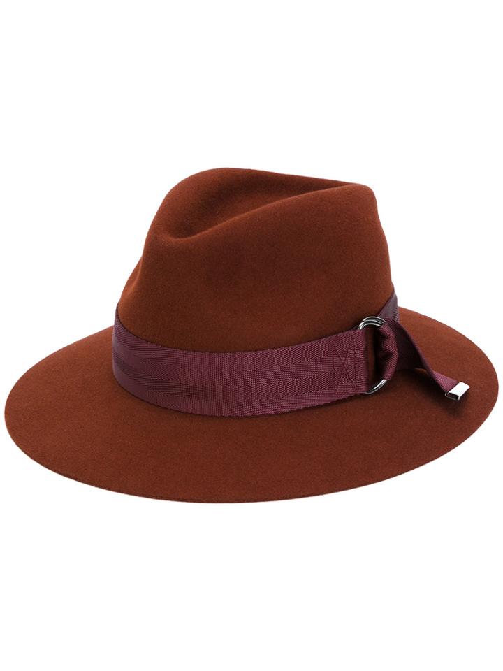 Maison Michel Rico Buckle Ribbon Hat - Pink & Purple
