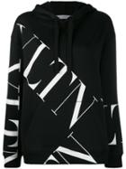 Valentino Vlogo Pattern Hooded Sweatshirt - Black