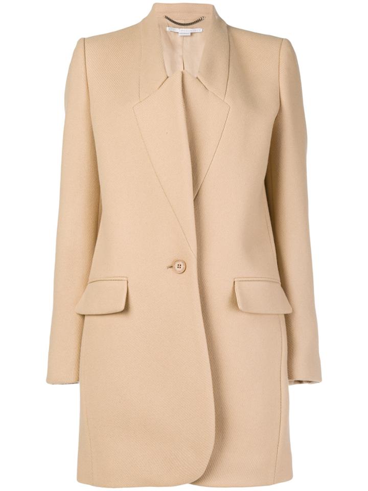 Stella Mccartney Single Breasted Coat - Nude & Neutrals