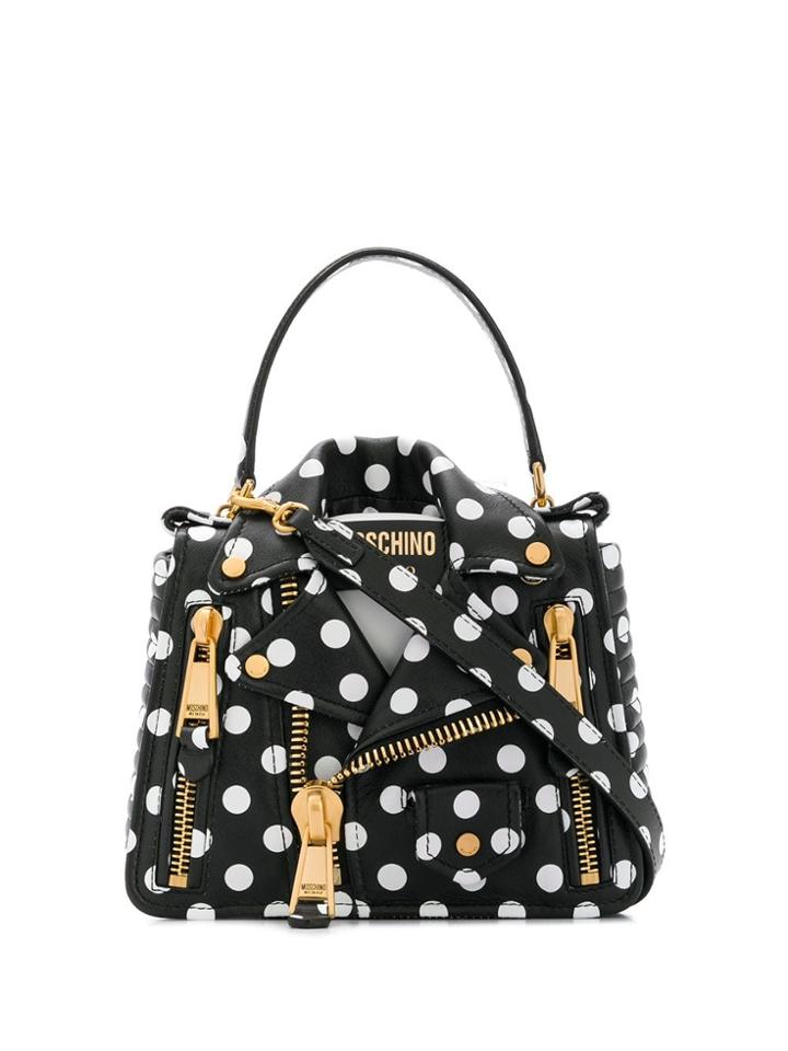 Moschino Polka Dot Biker Bag - Black