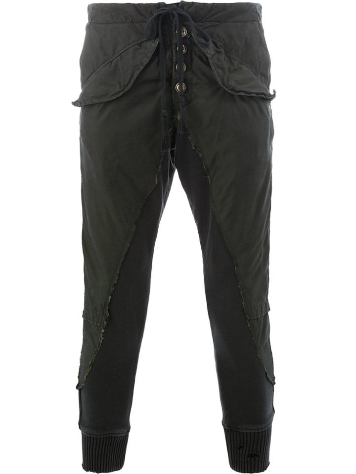 Greg Lauren Stripe Trim Trousers - Black