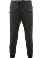 Greg Lauren Stripe Trim Trousers - Black