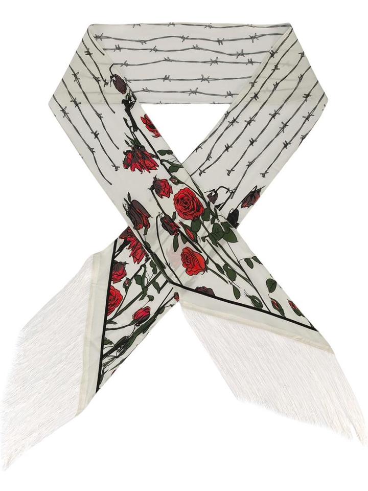 Rockins Floral Print Scarf, Women's, Nude/neutrals, Silk