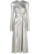 Galvan Metallic Draped Front Dress