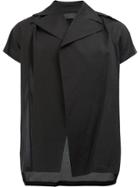 Julius Short Sleeved Open Front Shirt - Black