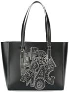 Salvatore Ferragamo - Printed Tote Bag - Women - Leather - One Size, Black, Leather