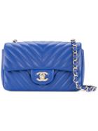Chanel Vintage V-stitch Flap Shoulder Bag - Blue