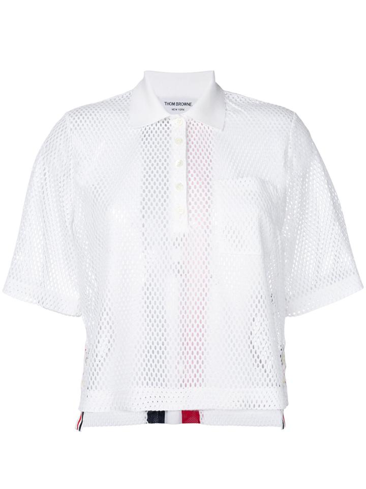 Thom Browne Mesh Polo Shirt - White