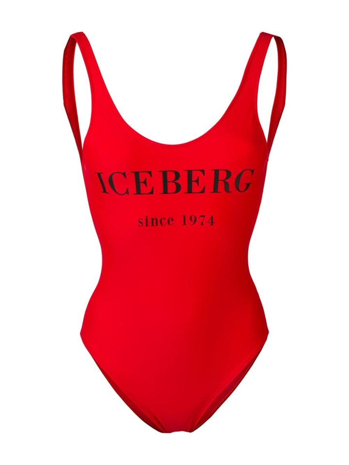 Iceberg Logo Swimsuit - Red