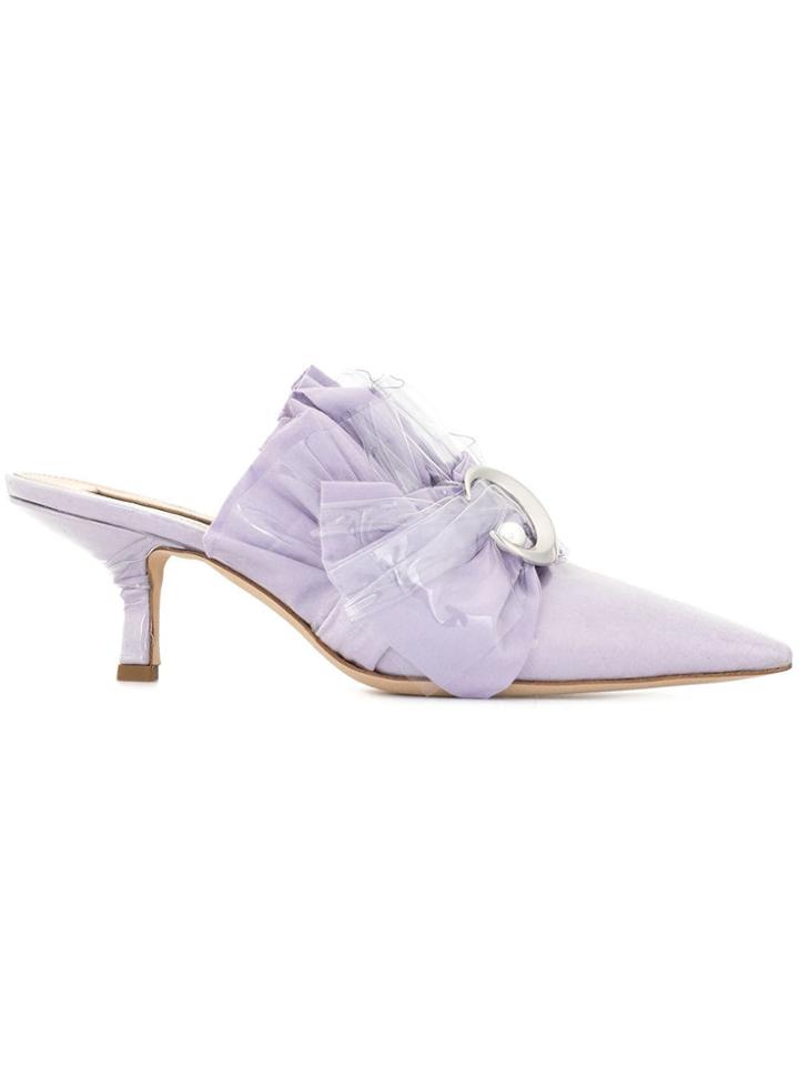 Midnight 00 Embellished Pvc Mules - Purple