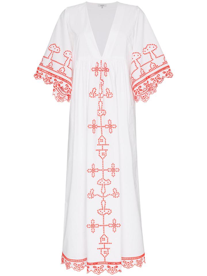 Ganni Peony Maxi Dress - White