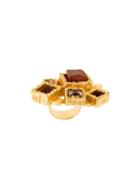 Yves Saint Laurent Vintage Stone Embellished Ring, Women's, Yellow/orange