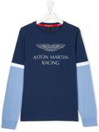 Hackett Kids Contrast Sleeve Logo T-shirt - Blue