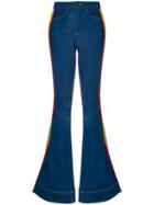 Alice+olivia Rainbow Side Panel Flared Jeans - Blue