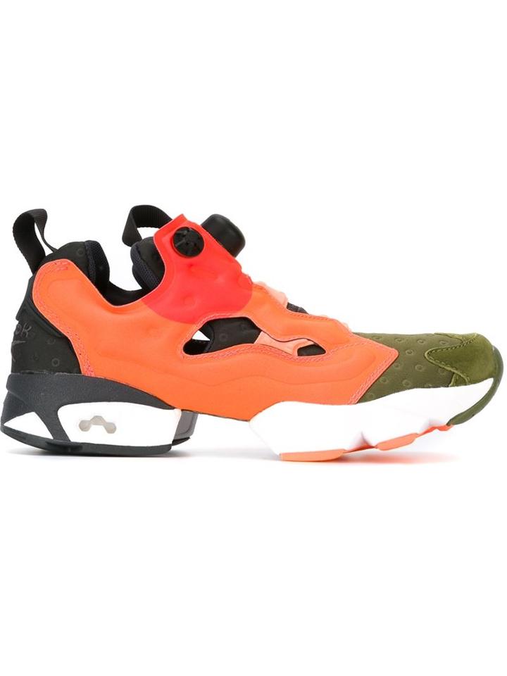Reebok Insta Pump Sneakers, Adult Unisex, Size: 11.5, Yellow/orange, Nylon/rubber/leather