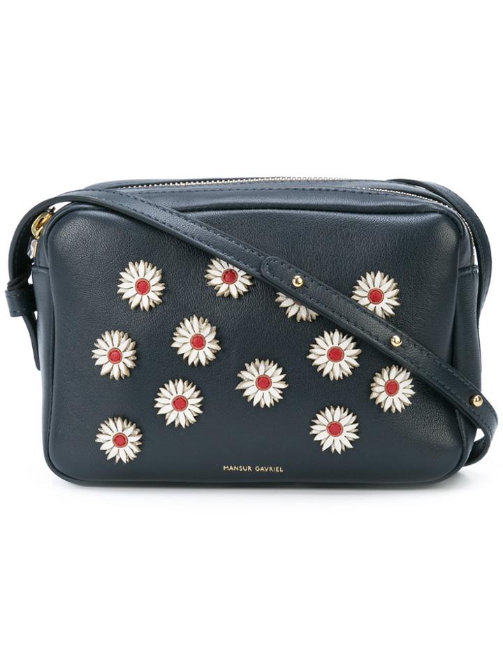 Mansur Gavriel Floral Embellished Crossbody - Blue