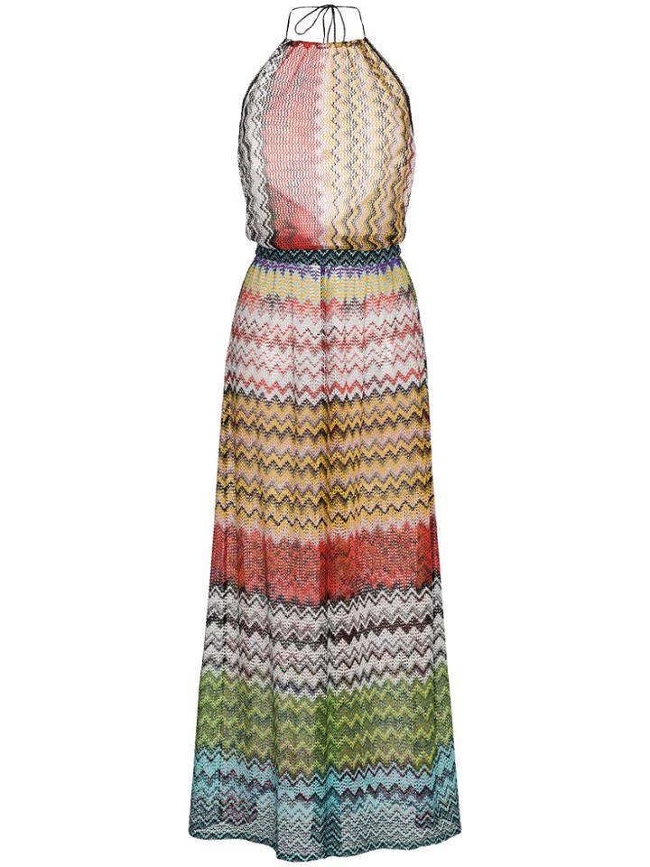 Missoni Mare Halterneck Zig Zag Knitted Jumpsuit - Multicolour