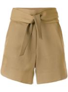 Iro - Tie-waist Shorts - Women - Cotton/viscose - 38, Nude/neutrals, Cotton/viscose