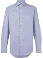 Canali Plain Shirt, Men's, Size: 38, Blue, Cotton