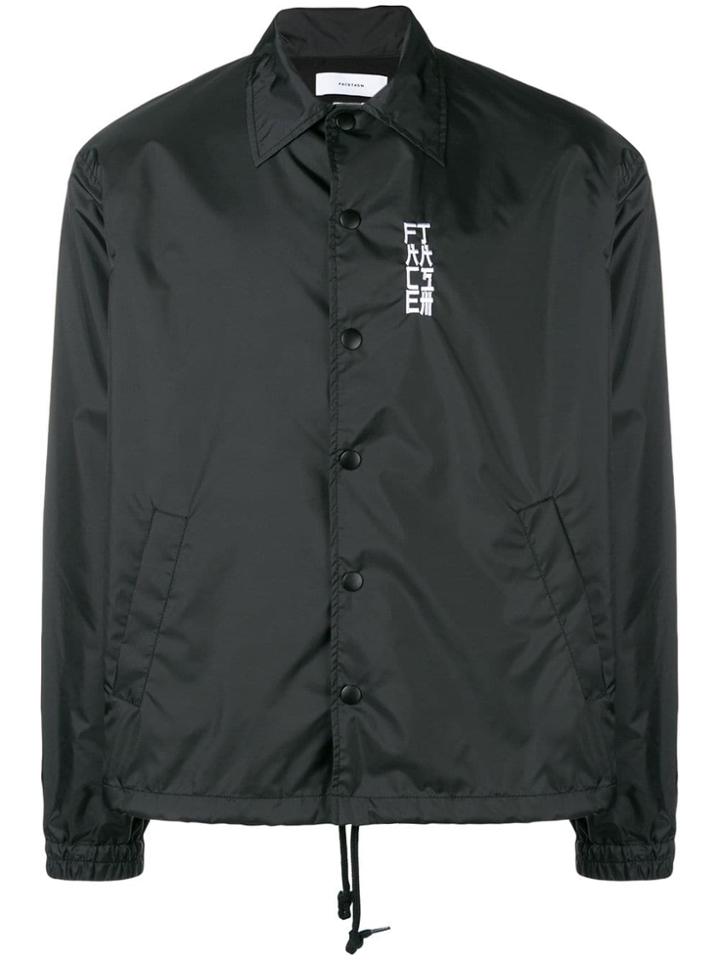 Facetasm Embroidered Logo Coach Jacket - Black