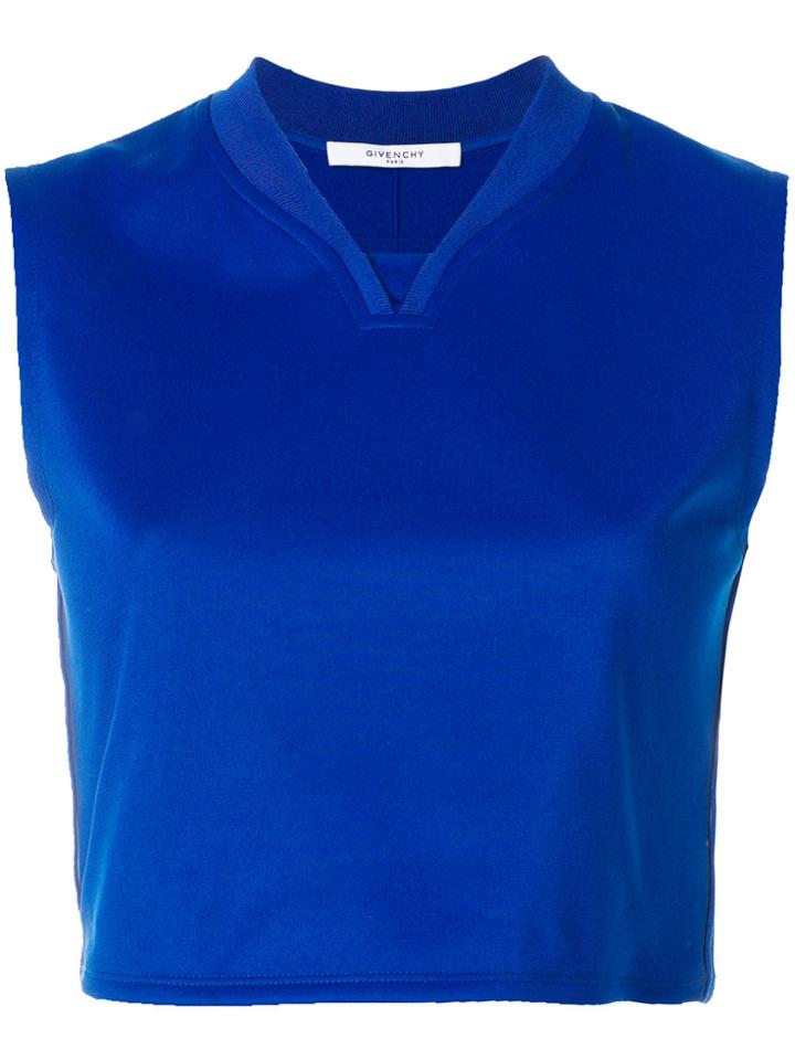 Givenchy Logo Stripe Cropped Top - Blue