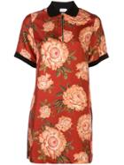Salvatore Ferragamo Peony Print Silk Blouse - Orange