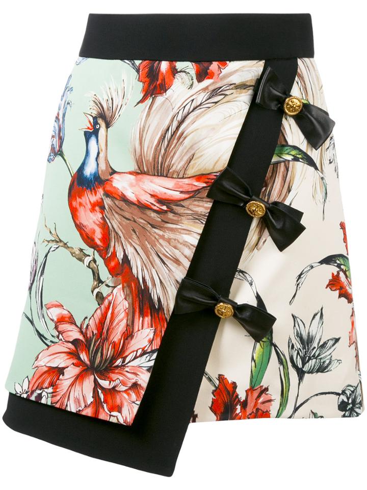 Fausto Puglisi Bird Print Wrap Skirt - Green