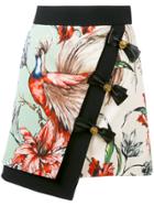 Fausto Puglisi Bird Print Wrap Skirt - Green
