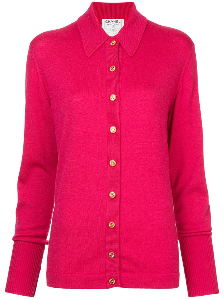 Chanel Vintage Classic Collar Buttoned Cardigan - Pink & Purple