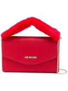 Love Moschino Faux Shearling Handle Bag - Red