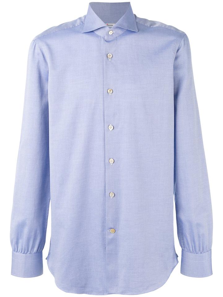 Kiton - Micro-print Shirt - Men - Cotton - 42, Blue, Cotton