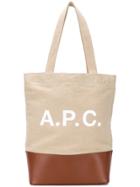 A.p.c. Logo Print Tote - Neutrals