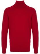 Laneus Roll Neck Fitted Jumper - Red