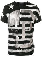 Philipp Plein Skull Flag Print T-shirt - Black